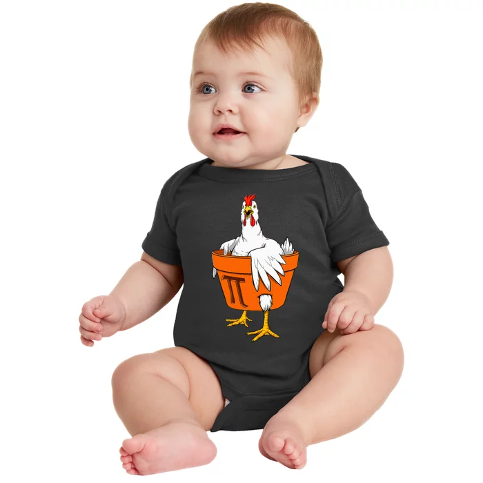 Chicken Pot Pi Day Math Teacher Gift Baby Bodysuit