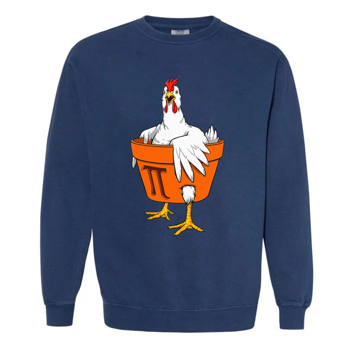 Chicken Pot Pi Day Math Teacher Gift Garment-Dyed Sweatshirt