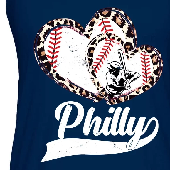 Cute Philly Philadelphia Baseball Hearts Ladies Essential Flowy Tank