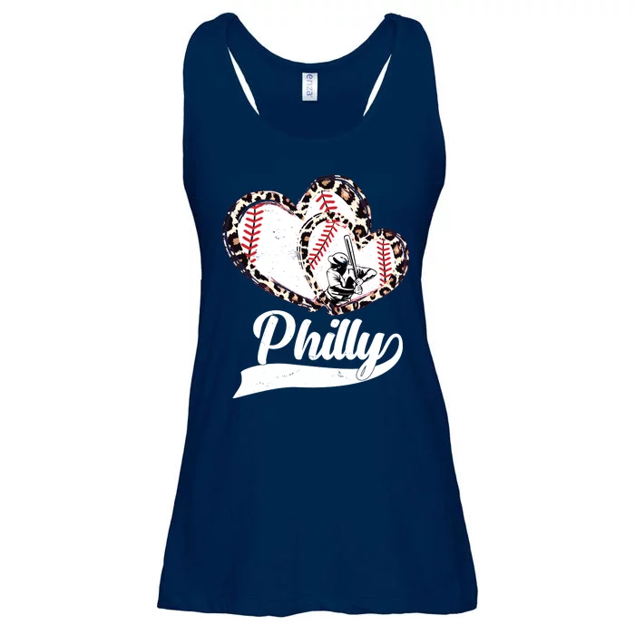 Cute Philly Philadelphia Baseball Hearts Ladies Essential Flowy Tank