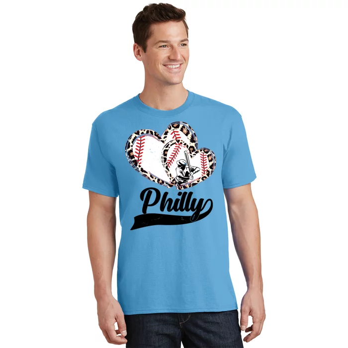 Cute Philly Philadelphia Baseball Hearts T-Shirt