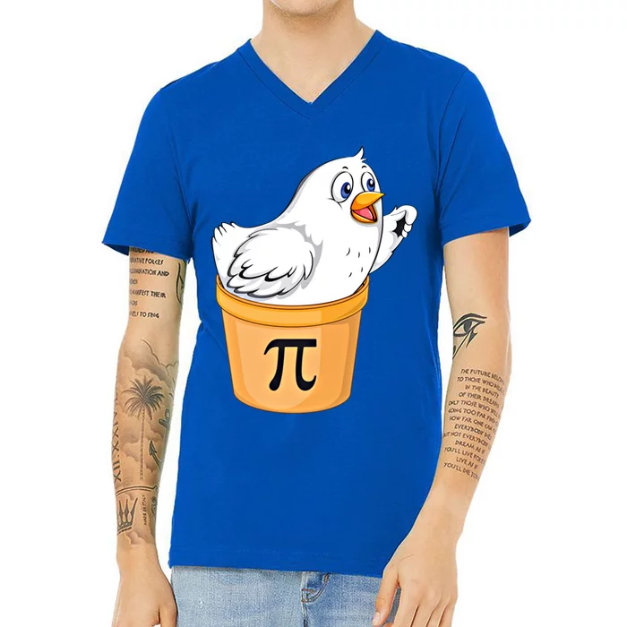 Chicken Pot Pie Gift Funny Math Pun Chicken Pot Pi 3 14 Gift V-Neck T-Shirt