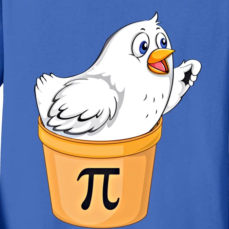 Chicken Pot Pie Gift Funny Math Pun Chicken Pot Pi 3 14 Gift Kids Long Sleeve Shirt