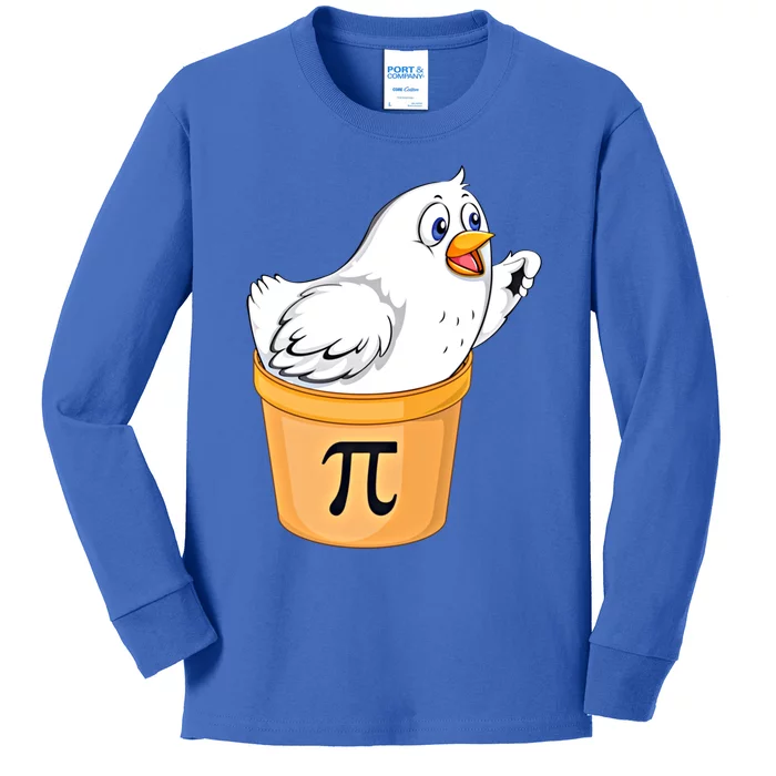 Chicken Pot Pie Gift Funny Math Pun Chicken Pot Pi 3 14 Gift Kids Long Sleeve Shirt