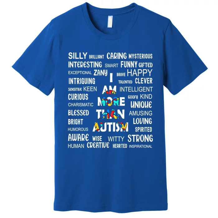 Colorful Puzzle Piece Ribbon I Am More Than Autism Awareness Gift Premium T-Shirt