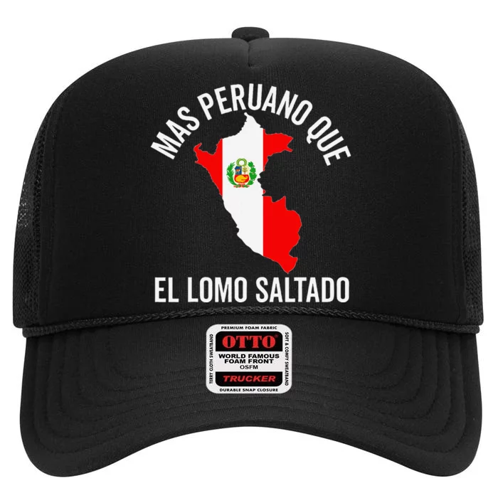 Camiseta Peruana Peruvian Flag Pride Peru Map Hombre High Crown Mesh Trucker Hat