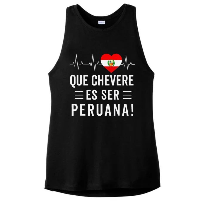 Camiseta Peruana Peruvian Flag Pride Peru Women Mujer Ladies Tri-Blend Wicking Tank