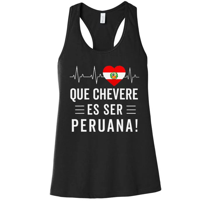 Camiseta Peruana Peruvian Flag Pride Peru Women Mujer Women's Racerback Tank