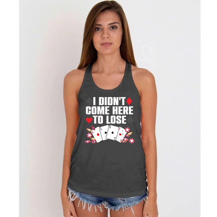 Cool Poker Player Art Casino Lover Gamblers Women's Knotted Racerback Tank