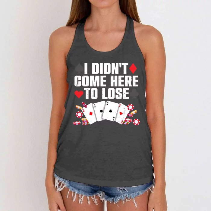 Cool Poker Player Art Casino Lover Gamblers Women's Knotted Racerback Tank