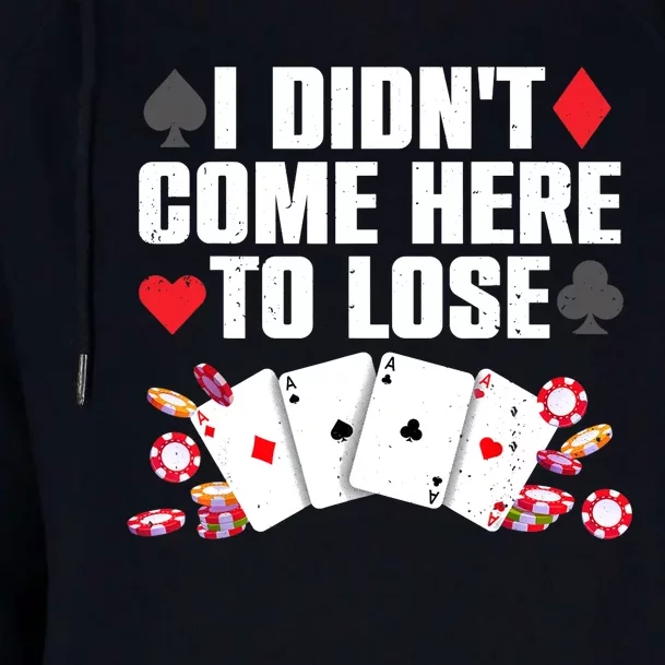 Cool Poker Player Art Casino Lover Gamblers Womens Funnel Neck Pullover Hood