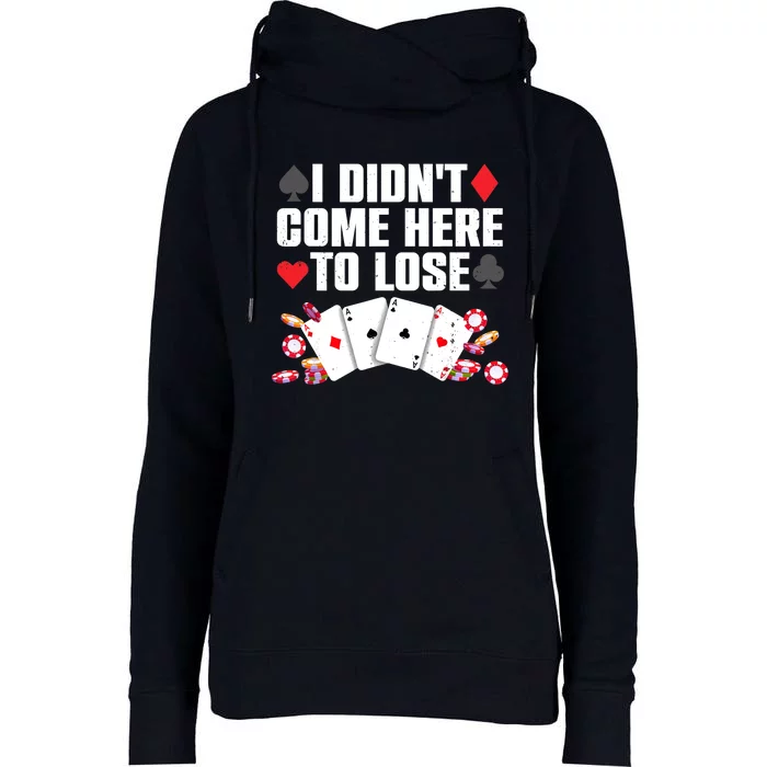 Cool Poker Player Art Casino Lover Gamblers Womens Funnel Neck Pullover Hood