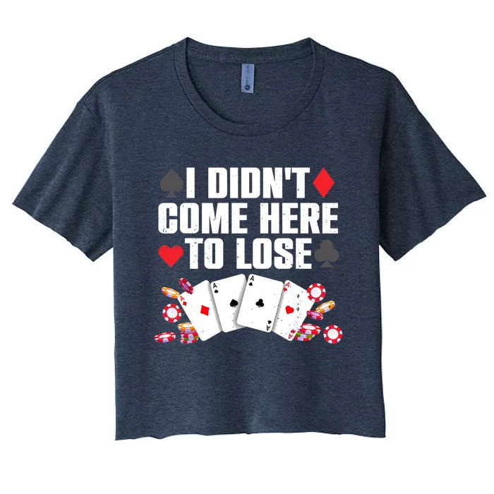 Cool Poker Player Art Casino Lover Gamblers Women's Crop Top Tee