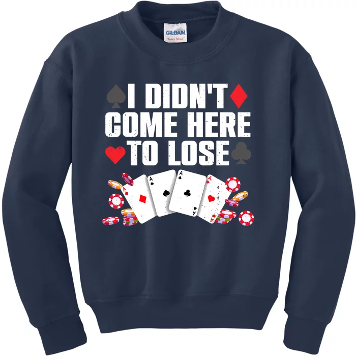 Cool Poker Player Art Casino Lover Gamblers Kids Sweatshirt