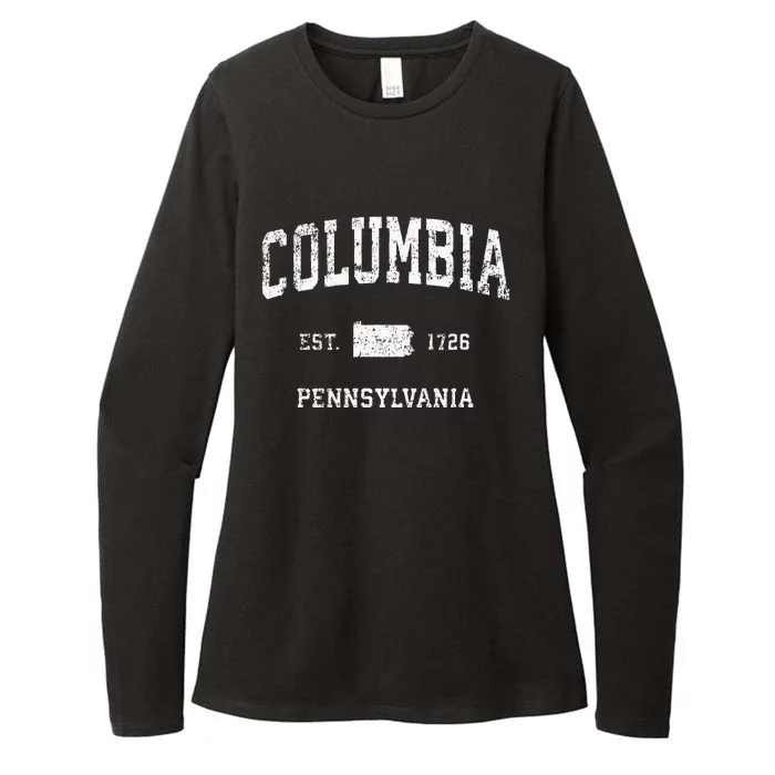 Columbia Pennsylvania PA Vintage Athletic Sports Design Womens CVC Long Sleeve Shirt