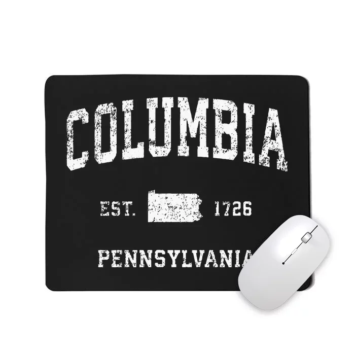 Columbia Pennsylvania PA Vintage Athletic Sports Design Mousepad