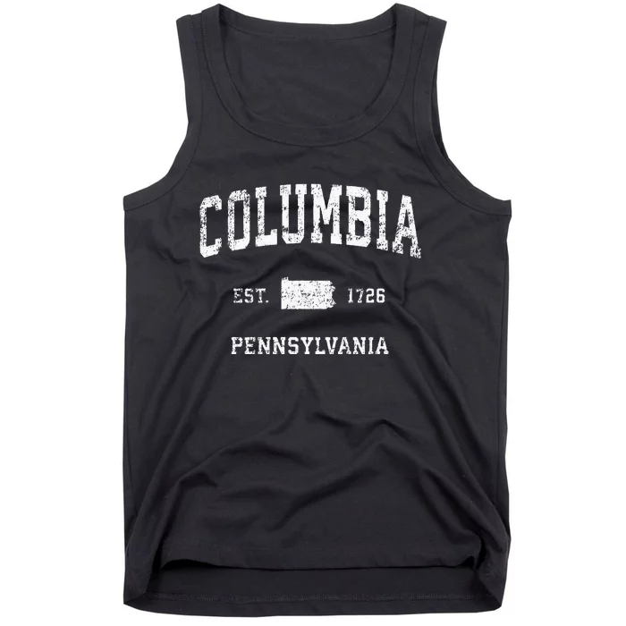 Columbia Pennsylvania PA Vintage Athletic Sports Design Tank Top