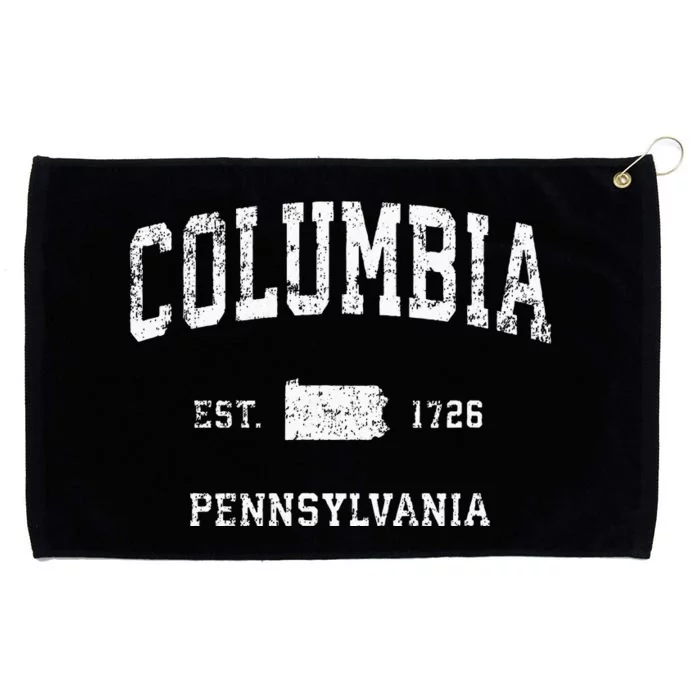 Columbia Pennsylvania PA Vintage Athletic Sports Design Grommeted Golf Towel