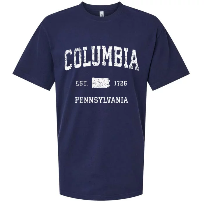 Columbia Pennsylvania PA Vintage Athletic Sports Design Sueded Cloud Jersey T-Shirt