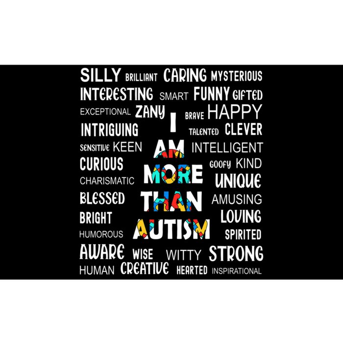 Colorful Puzzle Piece Ribbon I Am More Than Autism Awareness Bumper Sticker