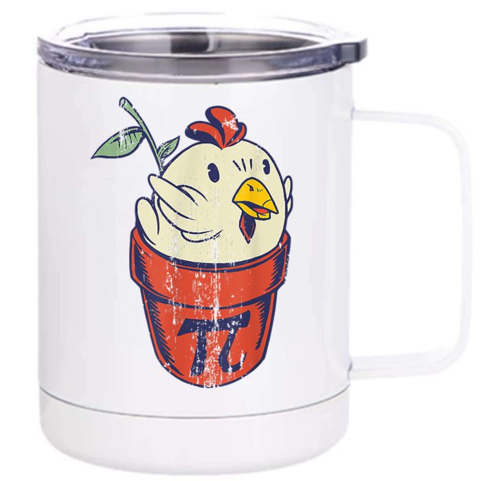 Chicken Pot PI Day Math Funny Teacher Front & Back 12oz Stainless Steel Tumbler Cup