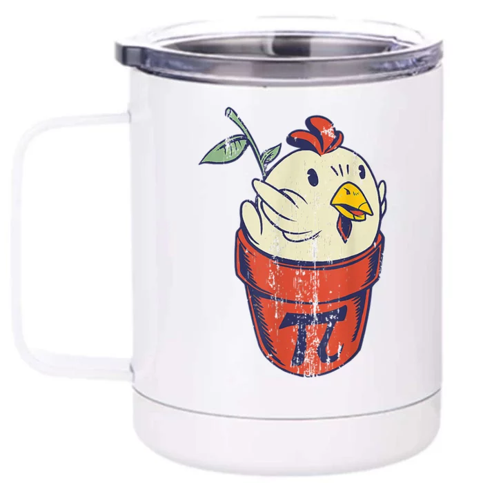 Chicken Pot PI Day Math Funny Teacher Front & Back 12oz Stainless Steel Tumbler Cup