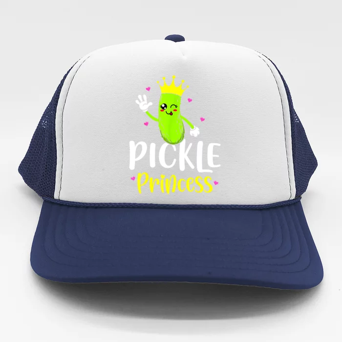 Cute Pickle Princess Funny Pickle Cucumber Girl Gift Trucker Hat