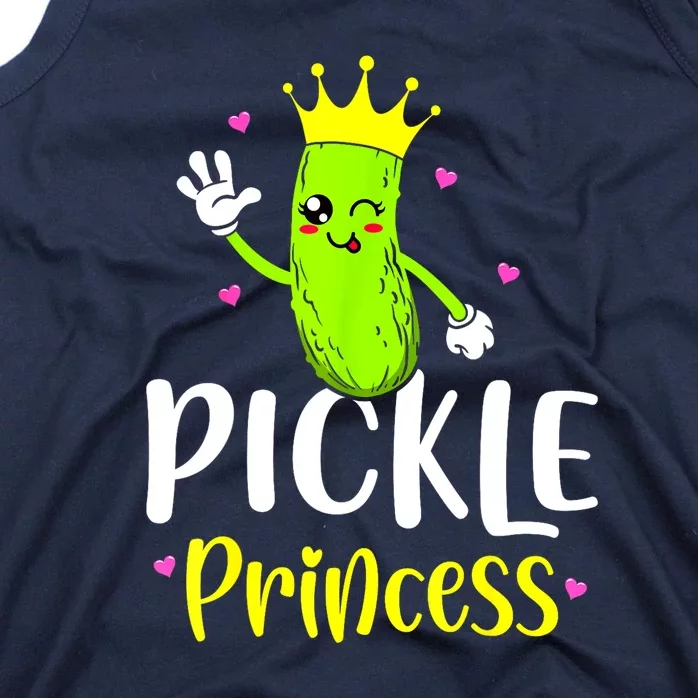 Cute Pickle Princess Funny Pickle Cucumber Girl Gift Tank Top