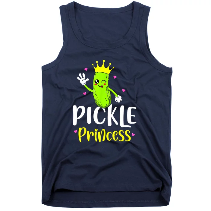 Cute Pickle Princess Funny Pickle Cucumber Girl Gift Tank Top