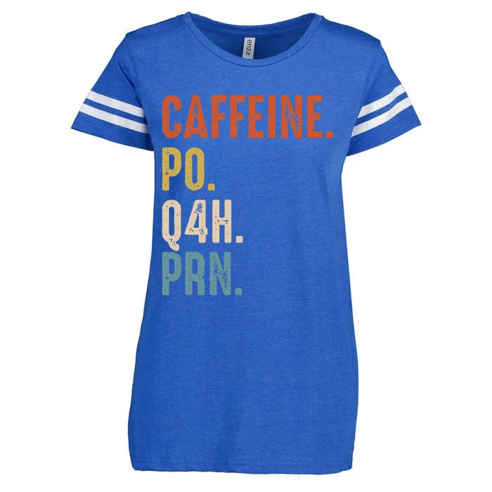 Caffeine Po Q4h Prn Funny Nurse Vintage Enza Ladies Jersey Football T-Shirt