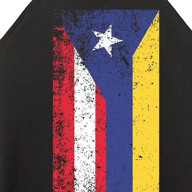 Colombia Puerto Rico Flag Pride Women’s Perfect Tri Rocker Tank