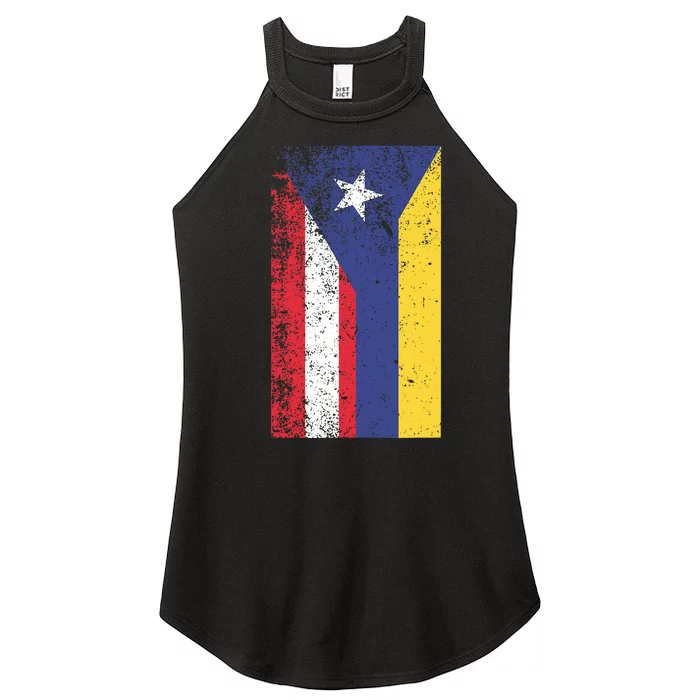 Colombia Puerto Rico Flag Pride Women’s Perfect Tri Rocker Tank