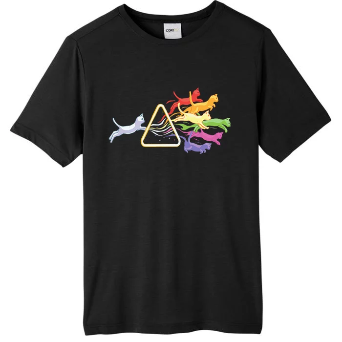 Cat Prism Rainbow Light Funny Physics Science Spectral Cat ChromaSoft Performance T-Shirt