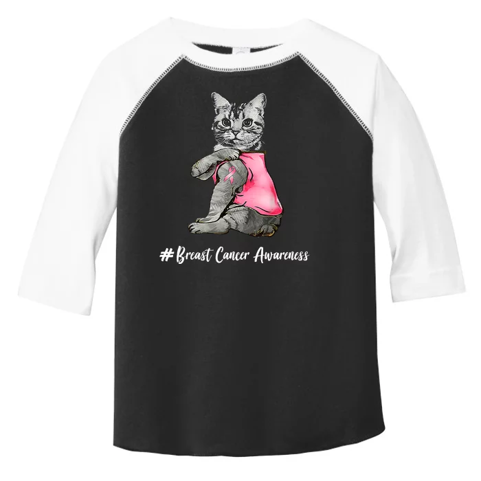 Cat Pink Ribbon Breast Cancer Toddler Fine Jersey T-Shirt