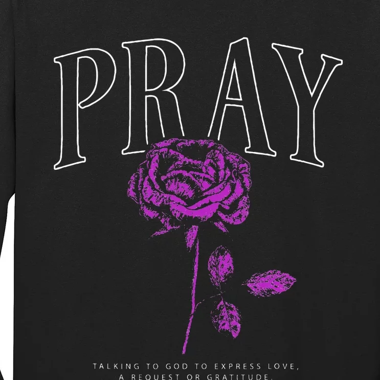 Christian Prayer Rose Streetwear For N Floral Faith Long Sleeve Shirt