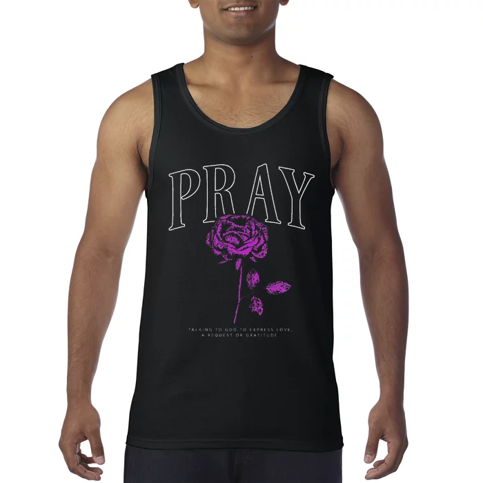 Christian Prayer Rose Streetwear For N Floral Faith Tank Top