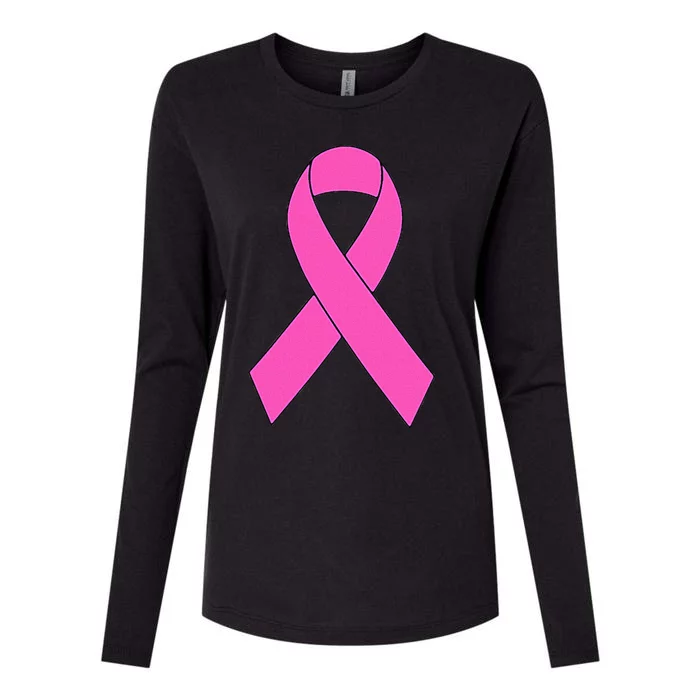 Cute Pink Ribbon Breast Cancer Awareness Kids Womens Cotton Relaxed Long Sleeve T-Shirt