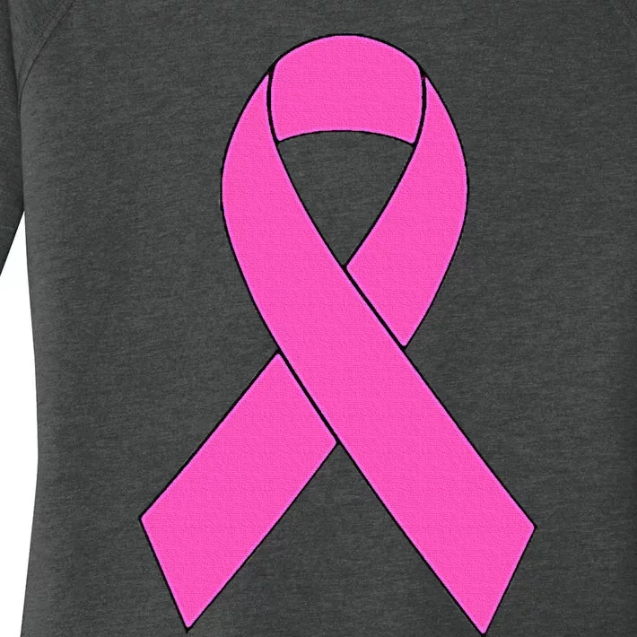 Cute Pink Ribbon Breast Cancer Awareness Kids Women's Perfect Tri Tunic Long Sleeve Shirt