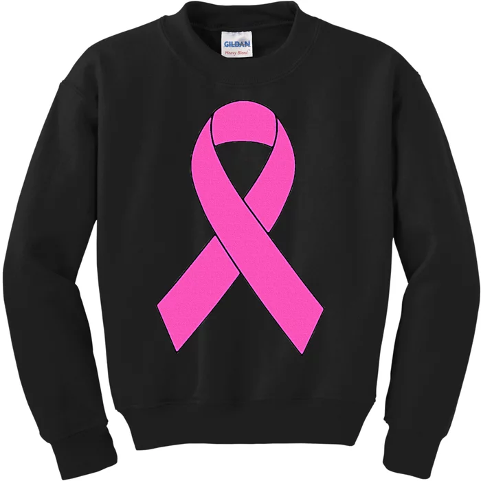 Cute Pink Ribbon Breast Cancer Awareness Kids Kids Sweatshirt