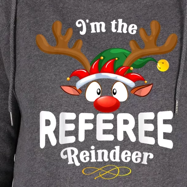 Christmas Pjs Referee Xmas Reindeer Matching Womens Funnel Neck Pullover Hood