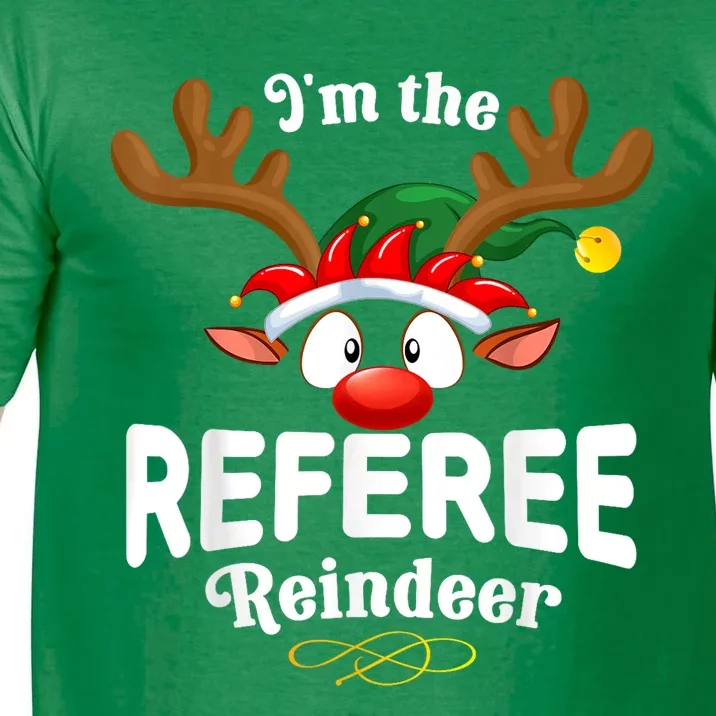 Christmas Pjs Referee Xmas Reindeer Matching Comfort Colors T-Shirt