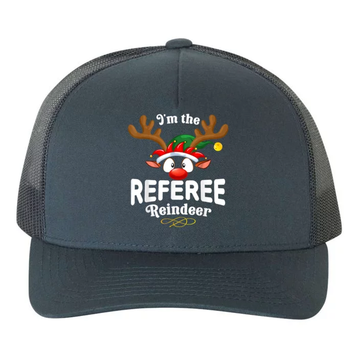 Christmas Pjs Referee Xmas Reindeer Matching Yupoong Adult 5-Panel Trucker Hat