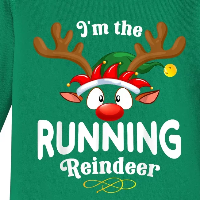 Christmas Pjs Running Xmas Reindeer Matching Baby Long Sleeve Bodysuit