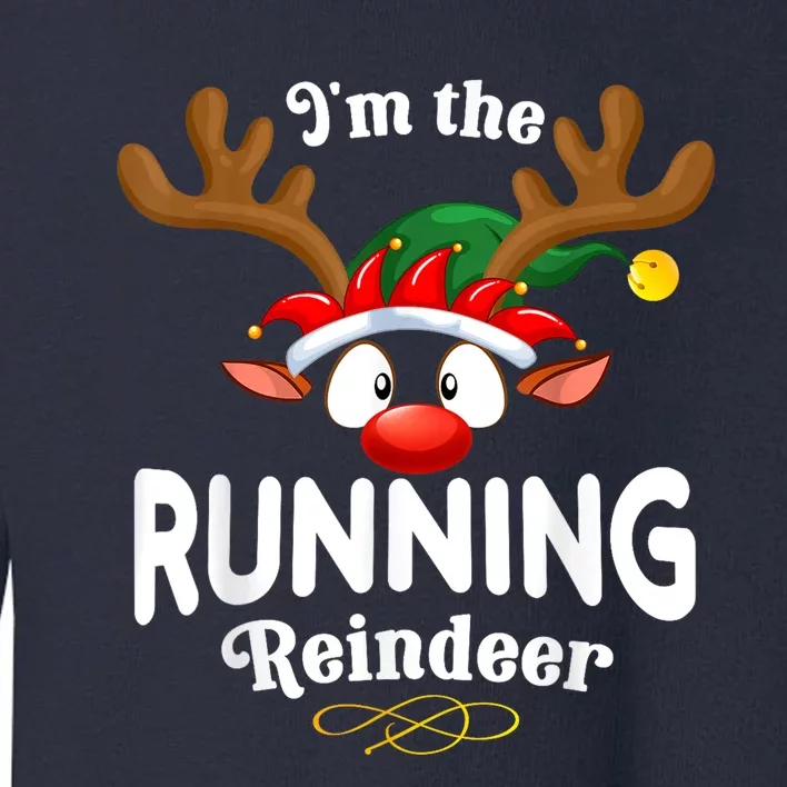 Christmas Pjs Running Xmas Reindeer Matching Toddler Sweatshirt