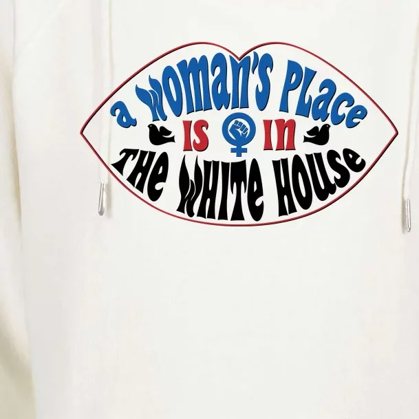 Cute Patriotic Rwb A Womans Place Is In The White House Womens Funnel Neck Pullover Hood