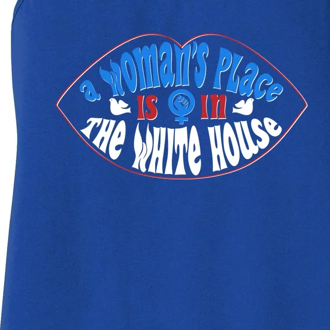 Cute Patriotic Rwb A Womans Place Is In The White House Women's Racerback Tank