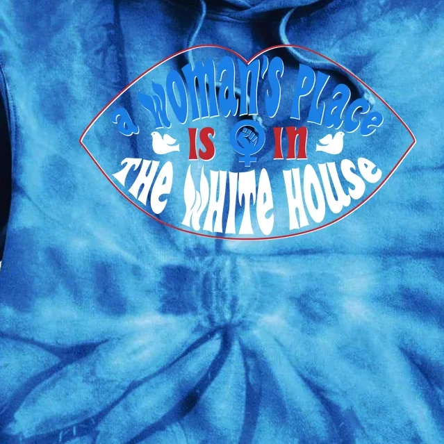 Cute Patriotic Rwb A Womans Place Is In The White House Tie Dye Hoodie