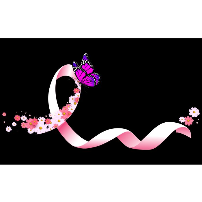 Cute Pink Ribbon Butterfly Breast Cancer Awareness Bumper Sticker