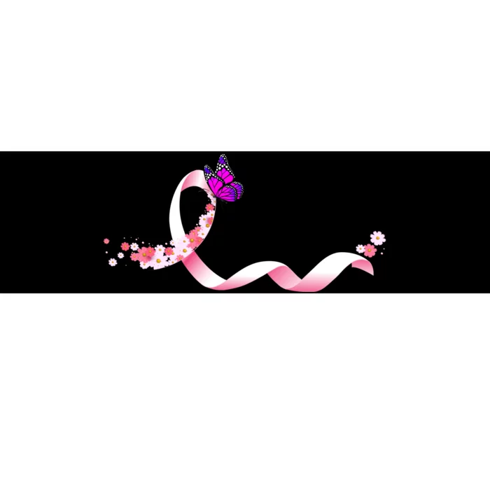 Cute Pink Ribbon Butterfly Breast Cancer Awareness Bumper Sticker