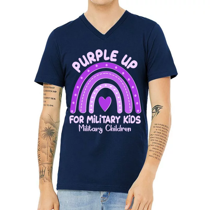 Cute Purple Rainbow Wear Purple V-Neck T-Shirt